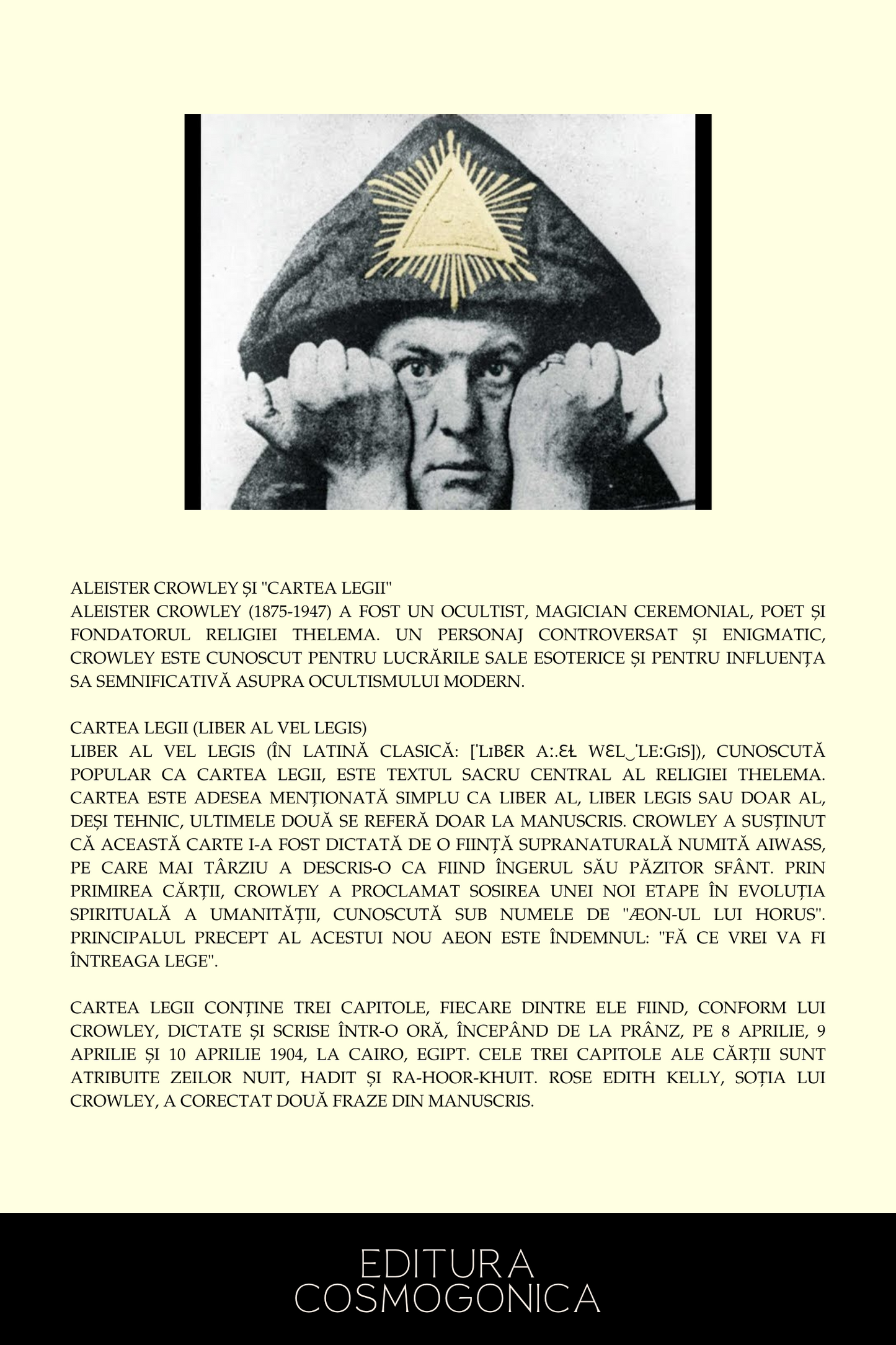 Cartea Legii (Liber AL vel Legis) – Aleister Crowley