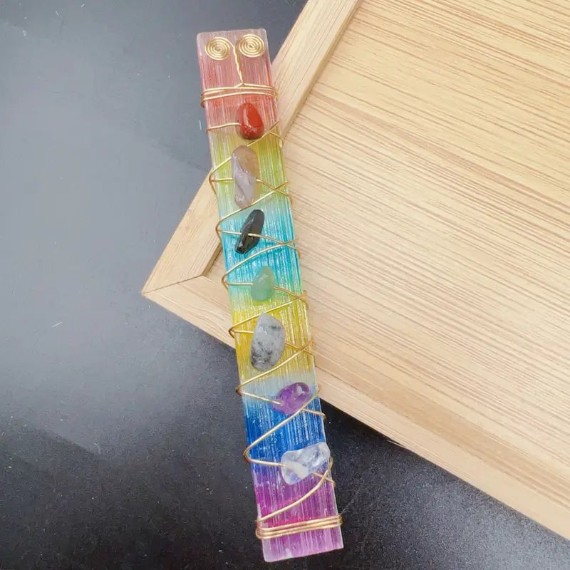 Cristal de Selenit cu 7 Chakre