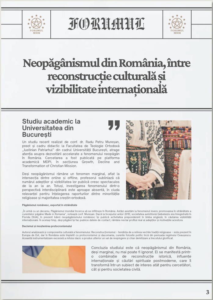 Ziarul FORUMUL MMM Ediția 1 / Septembrie 2025