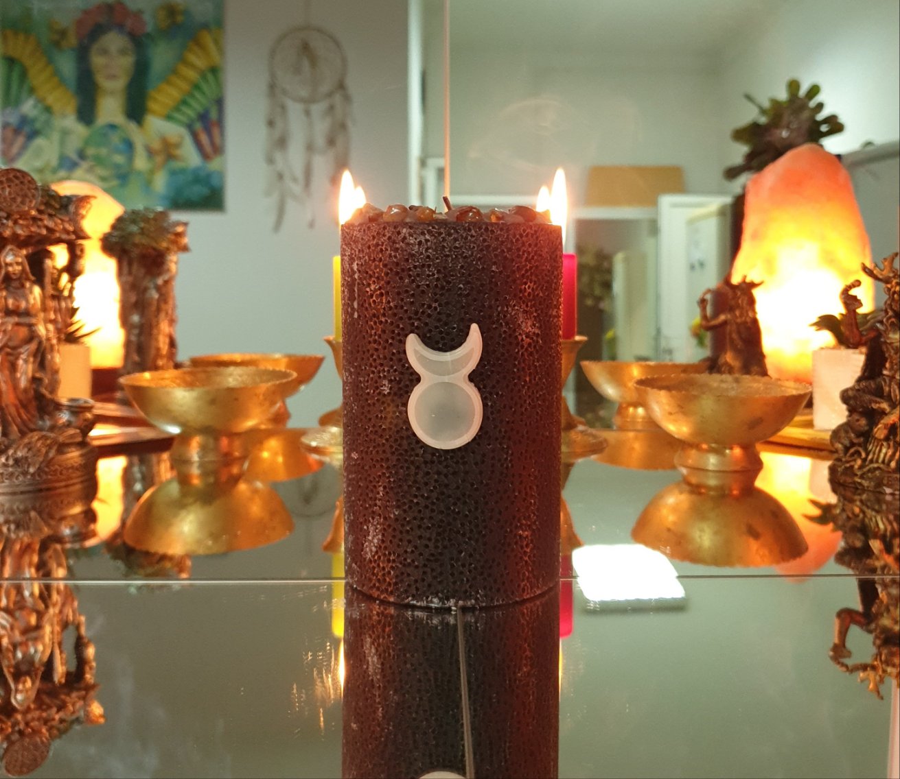 Black meditation candle