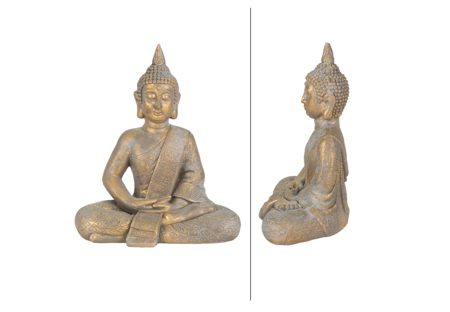 Statuie Buddha, Tiamat.ro, gri, poliresina, 40 x 24 x 48 cm